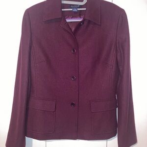 Ann Taylor Burgundy Wool Blazer